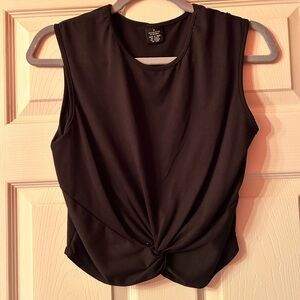 Black Twist Front Crop Top